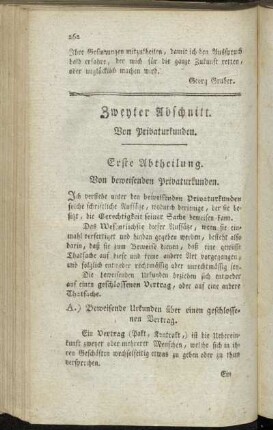 Erste Abtheilung. Von beweisenden Privaturkunden.