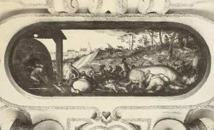 Historienbild unter dem Bildnis Friedrichs des Freidigen
