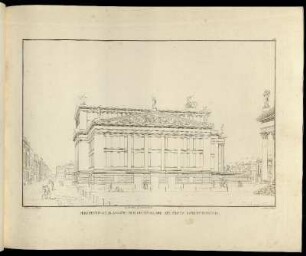 Abbildung 94. Perspectivische Ansicht der Seitenfaçade des neuen Schauspielhauses.