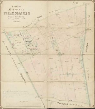 N° II; Brouillon von der Feldmark Wilmshagen. Domanial Elmts Ribnitz.