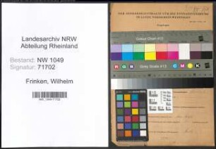 Entnazifizierung Wilhelm Frinken , geb. 26.05.1912 (Bergmann)