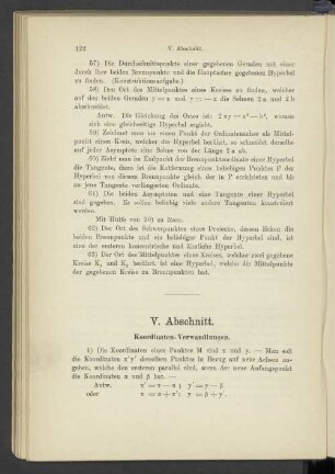 V. Abschnitt. Koordinaten-Verwandlungen.