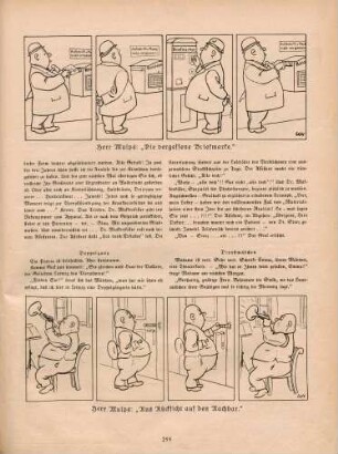 "Herr Mulps: 'Die vergessene Briefmarke'" "Herr Mulps: 'Aus Rücksicht auf den Nachbar'"