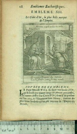 Embleme XIII. Le Globe d'Or, la plus belle marque de l'Empire.