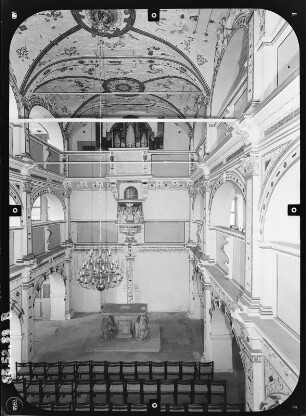Schmalkalden. Schloß Wilhelmsburg. Schloßkirche (Weihe 1590). Inneres nach Westen zum Altar