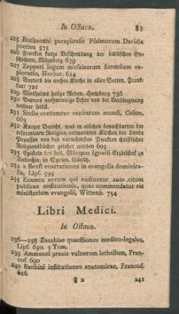 Libri Medici. In Octavo