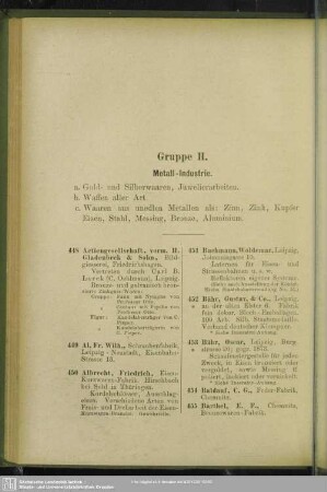 Gruppen II. Metall-Industrie
