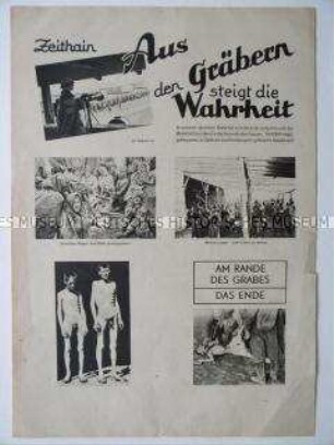 Bilddokumentation über das ehemalige deutsche Kriegsgefangenenlager Zeithain und Aufforderung zum Volksentscheid über die Enteignung der Kriegsverbrecher