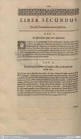 Liber Secundus. De usu Geometrico in arte pictoria.