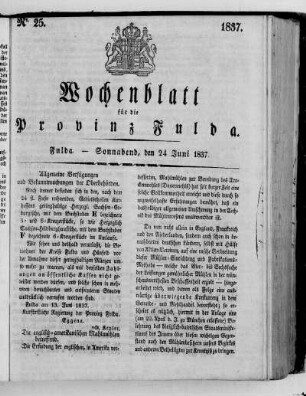 Nr. 25, Ausgabe vom 24. Juni 1837