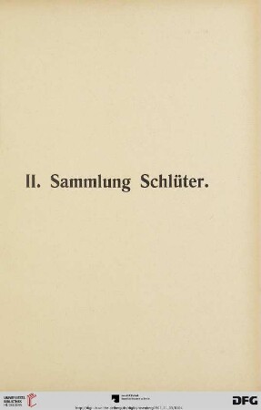 II. Sammlung Schlüter (Nr. 2157-3669)