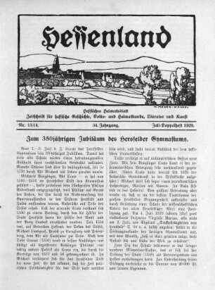 Nr. 13/14, Juli-Doppelheft 1920