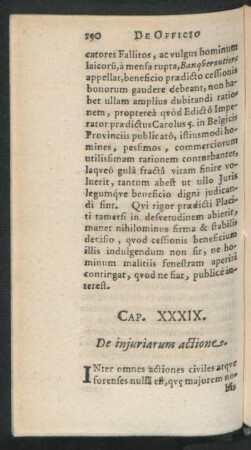 Cap. XXXIX. De iniuriarum actione.