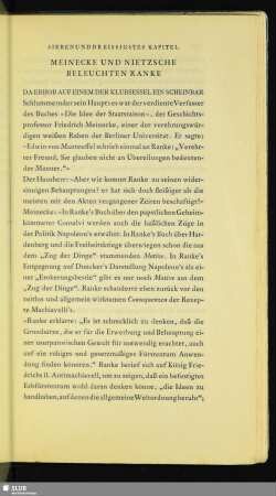 Siebenunddreissigstes Kapitel: Meinecke Und Nietzsche Beleuchten Ranke