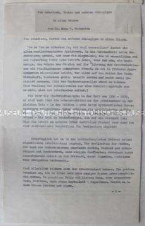 Manuskript einer historischen Abhandlung über den Ort Bützow