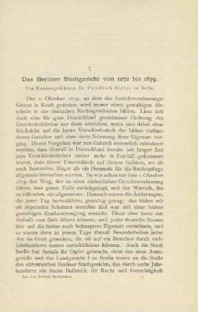 I. Das Berliner Stadtgericht von 1272 bis 1879