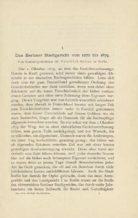 I. Das Berliner Stadtgericht von 1272 bis 1879