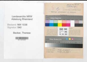 Entnazifizierung Therese Becker , geb. 07.02.1896 (Lehrerin)
