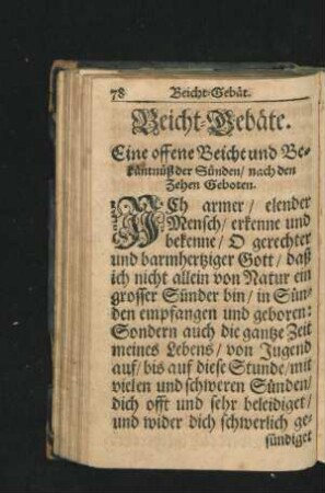 Beicht-Gebäte.
