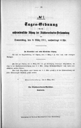 Tages-Ordnung No. 7 (70), 09. März 1911