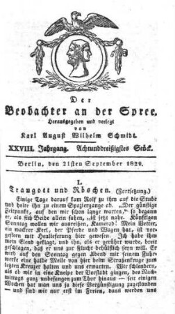 38. Stueck, 21. September 1829