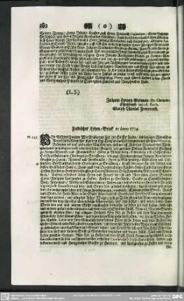 N.135. Fuldischer Lehen-Brieff de Anno 1714
