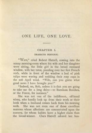 One life, one love : a novel, 1