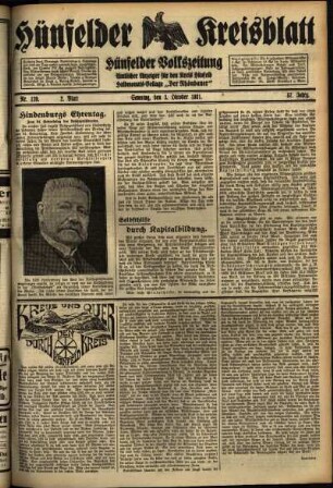 Zweite Ausgabe vom Samstag, den 03. Oktober 1931.