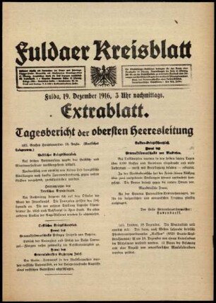 Ausgabe vom Dienstag, den 19. Dezember 1916.
