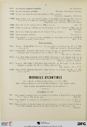 Monnaies Byzantines (Nr. 1611-1765)