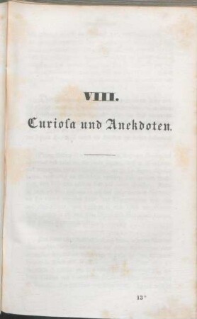 VIII. Curiosa und Anekdoten.