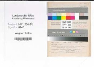Entnazifizierung Anton Wagner, geb. 02.12.1894 (Bergmann)