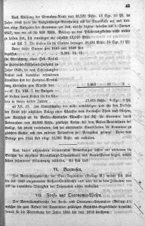 VII. Forst- und Oeconomie-Wesen