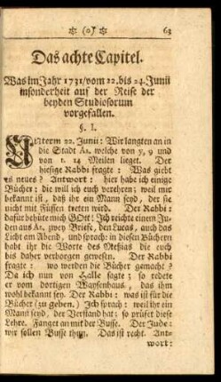 Das achte Capitel. Was im Jahr 1731, vom 22. bis 24. Junii ... vorgefallen.