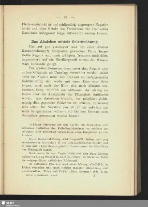 Das Abziehen mittels Gelatinelösung