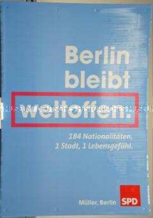 Wahlplakat des SPD-Landesverbandes Berlin zur Wahl des Berliner Abgeordnetenhauses am 18. September 2016