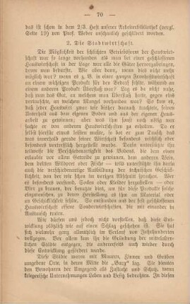2. Die Stadtwirtschaft