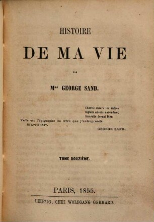 Histoire de ma vie, 12