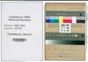 Entnazifizierung Heinrich Teichelkamp , geb. 02.02.1902 (Laborant)