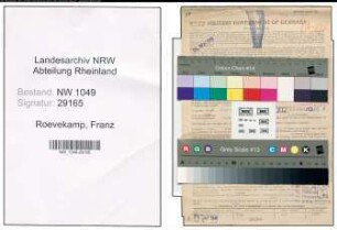 Entnazifizierung Franz Roevekamp , geb. 01.01.1891 (Metzgermeister)