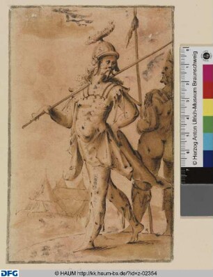 Zwei Soldaten mit Lanze