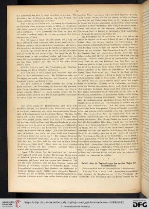 Bericht über die Verhandlungen des zweiten Tages der Zusammenkunft