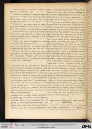 Bericht über die Verhandlungen des zweiten Tages der Zusammenkunft