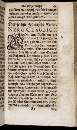 Der sechste Römische Keiser. Nero Claudius.