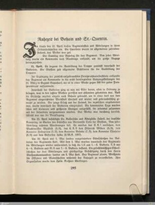Ruhezeit bei Bohain und St. Quentin