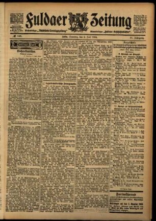 Dritte Ausgabe vom Samstag, den 02. Juli 1904.