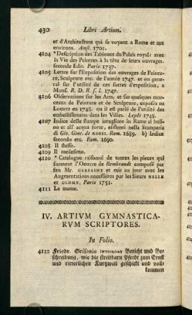 IV. Artium Gymnasticaeum Scriptores.
