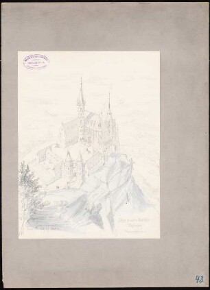Fürstliches Jagdschloss: Perspektivische Ansicht (Vogelschau)