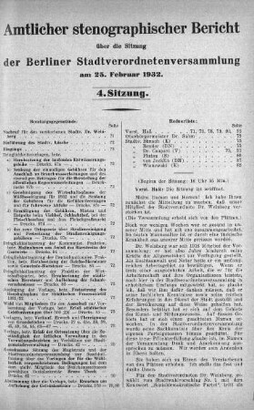 Sitzung 4, 25. Februar 1932