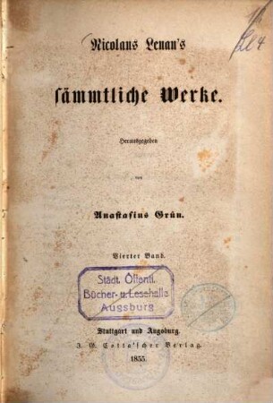 Nicolaus Lenau's sämmtliche Werke, 4